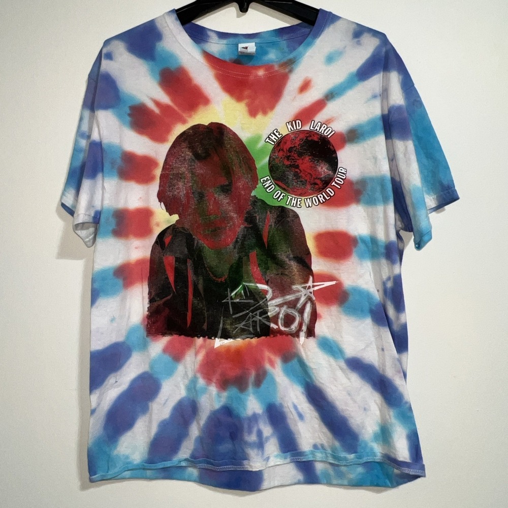 The Kid Laroi "End Of The‎ World Tour 2022" Tie Dye Merch T-Shirt Size L FOTL
